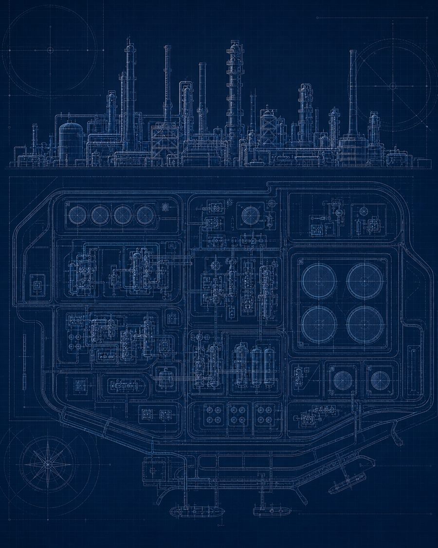 Refinery blueprint schematic